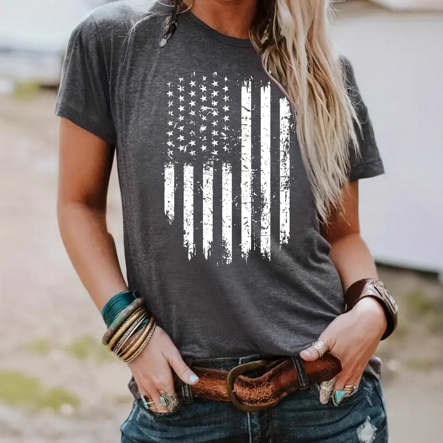T-shirt  flag print Patriot Shirt