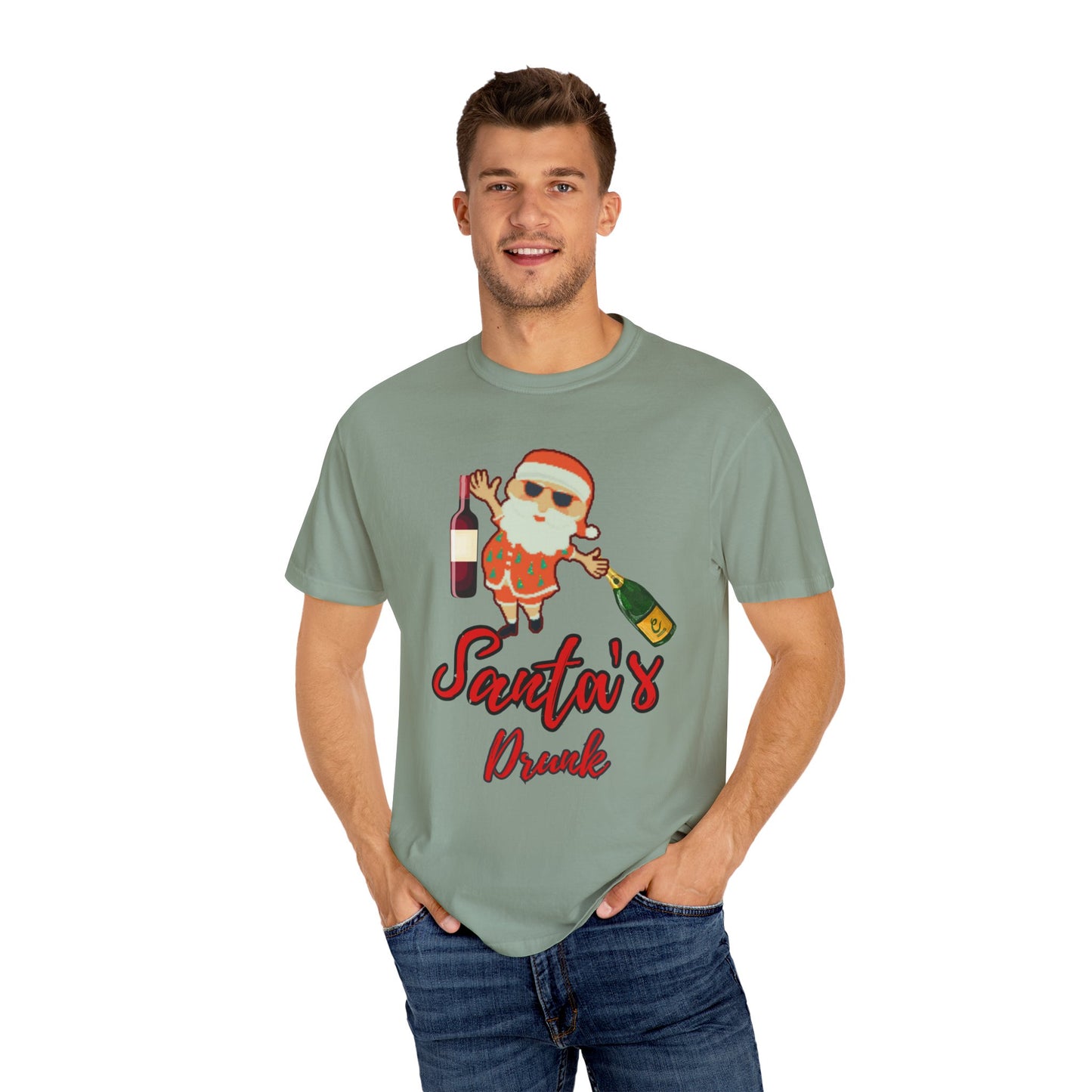 Santas Drunk, Christmas Shirt, Santa Shirt, Holiday Shirt, Funny Christmas, Funny Holiday, Unisex Garment-Dyed T-shirt