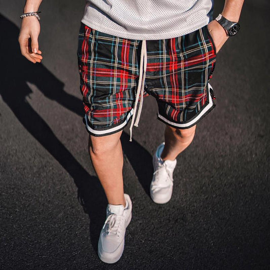 Mighty Lifestyle Men’s Plaid Hip Hop Shorts | Loose-Fit Fitness and Streetwear Shorts