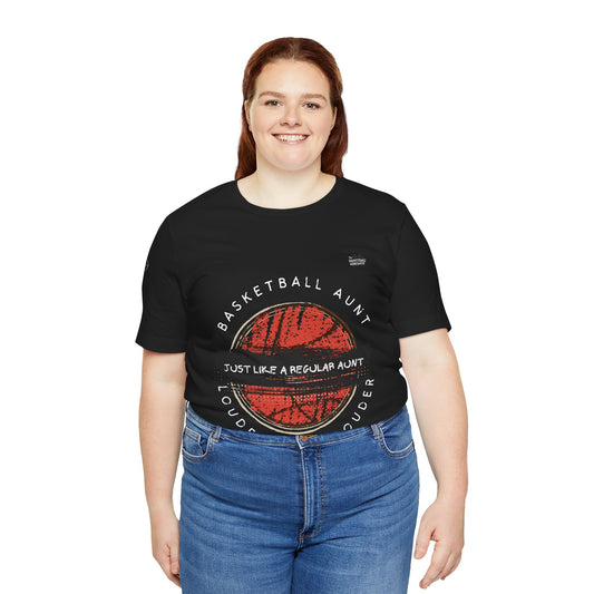 BW Jersey Basketball Aunt Tee, Funny Basketball Gift, Unisex Sports Shirt, Birthday Gift for Aunts, Basketball Lover Apparel