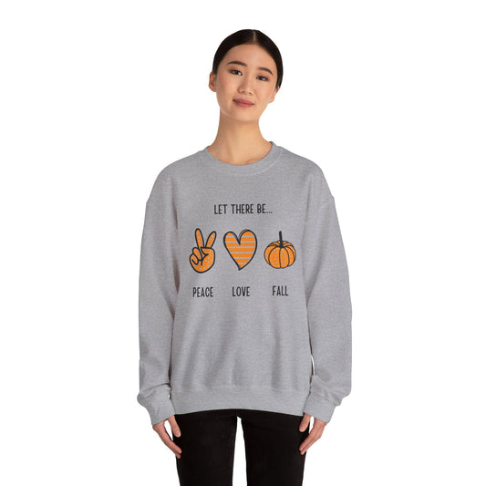 Fall Halloween Sweat Shirt, Let there be peace, love, fall, Fall Sweater, Pumpkin Sweater, Fall Halloween Pumpkin Spice sweater - Mighty Lifestyle