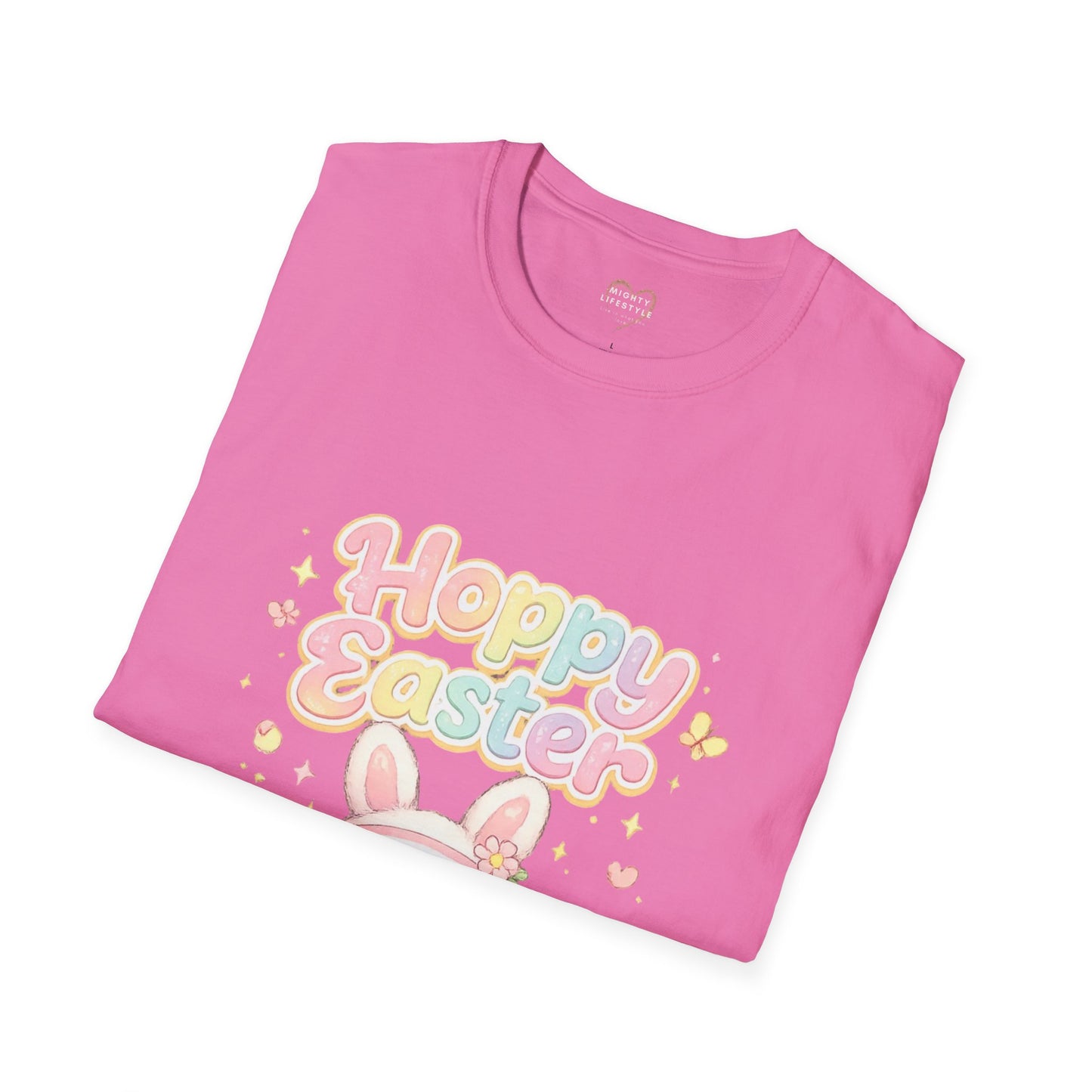 Happy Easter Bunny Graphic Tee – Cute Pastel Easter Shirt for Women, Spring Holiday Outfit, Easter Egg Hunt Shirt