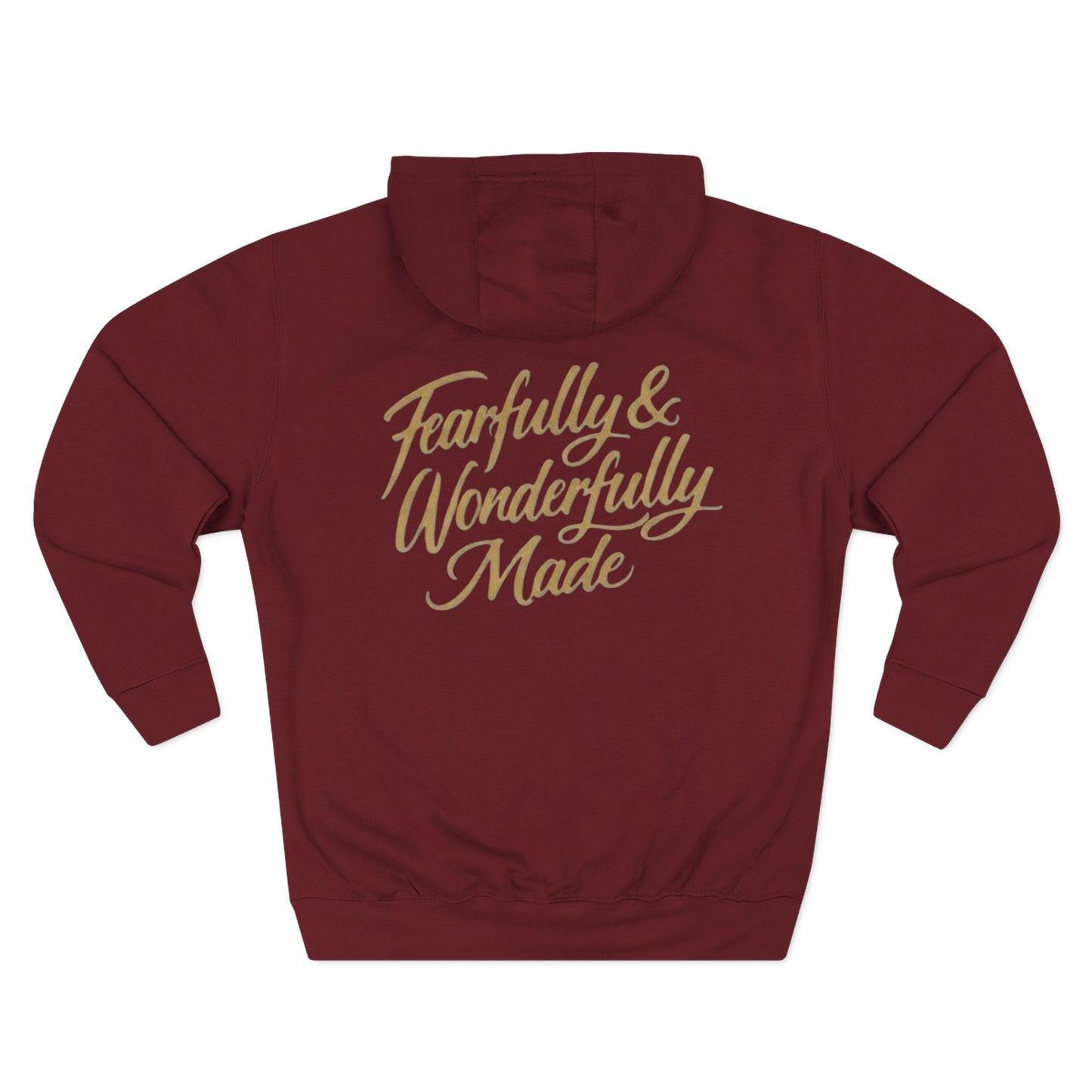 Man of God “Fearfully and Wonderfully Made" Hoodie — Three-Panel Fleece Faith Based Hoodie Christian Hoodie Jesus Hoodie God Hoodie
