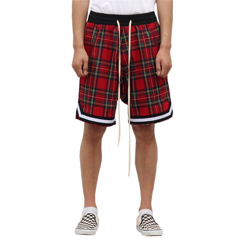 Mighty Lifestyle Men’s Plaid Hip Hop Shorts | Loose-Fit Fitness and Streetwear Shorts