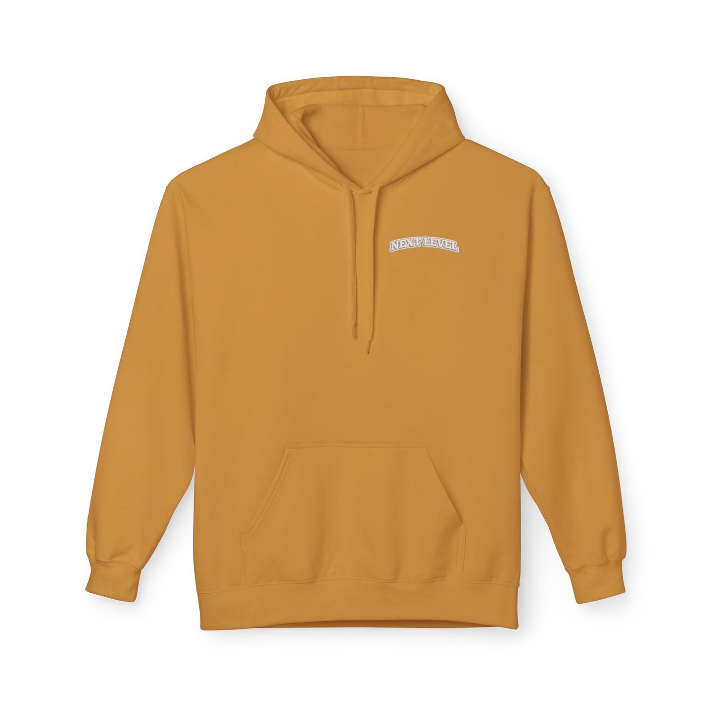Majestic Vertical Text Hoodie — Minimal White Graphic Pullover Christian Hoodie Godly Hoodie Sports Hoodie Mighty Lifestyle Hoodie