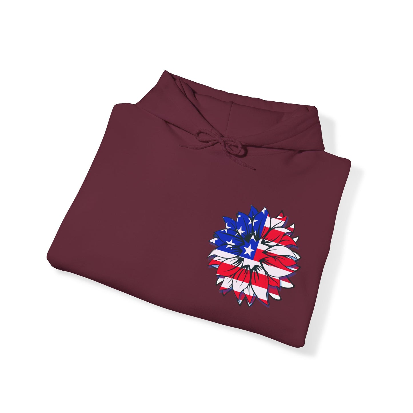 SUNFLOWER US FLAG hoodie, Hoodie for patriots, Gift for American Pride