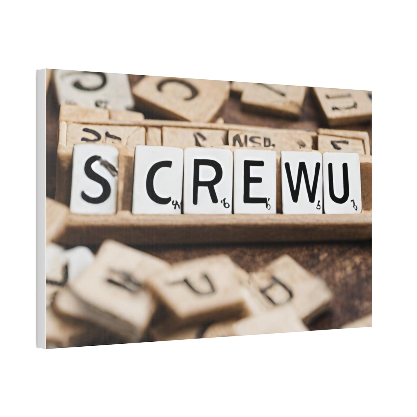 Screw U | Funny Canvas Art | Wall Art | Wall Decor | Office Art | Canvas Stretched, 1.5''