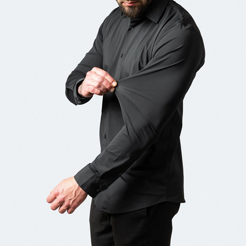 Top Omega Shirt | Stretch Iron Free Men's Long Sleeve Shirt Mercerized Vertical Sense European Men's Shirt