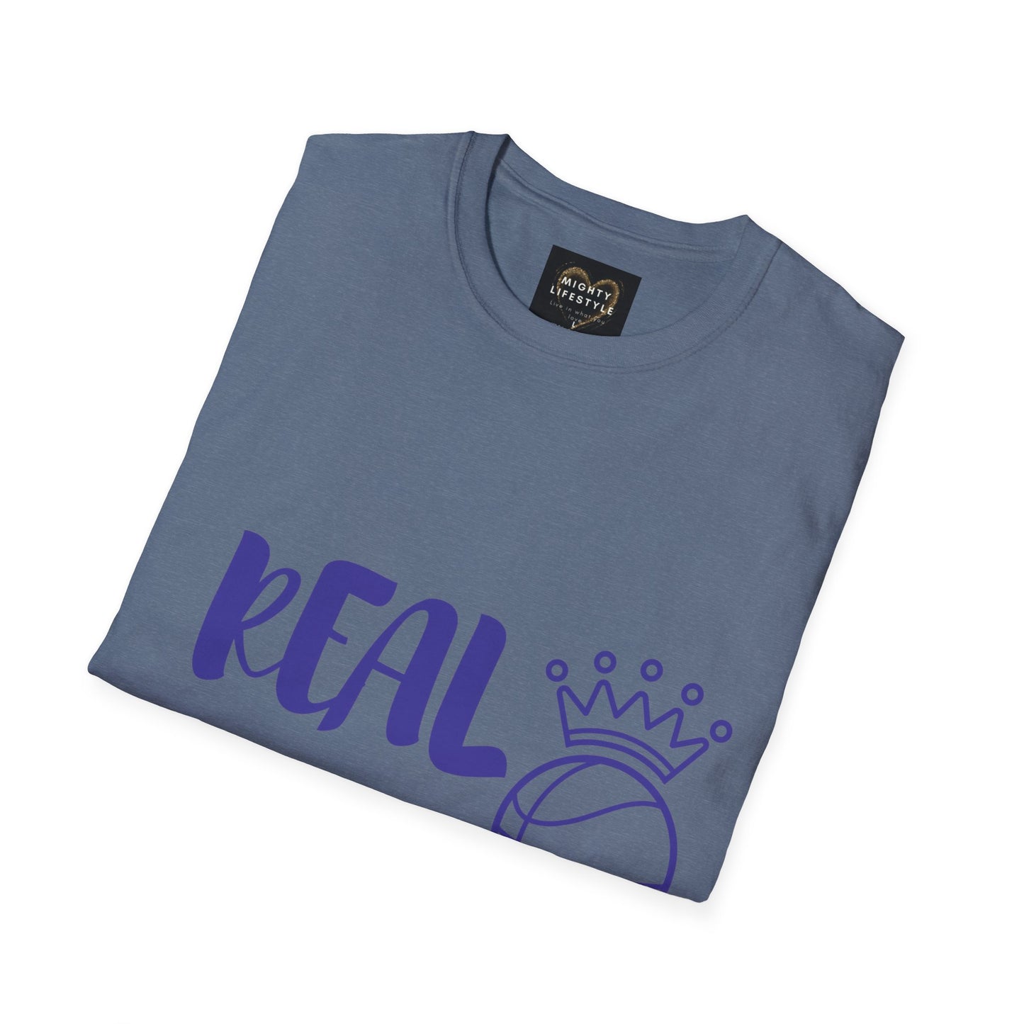 Real Queen Purple Font  | Basketball Shirt | Sports Shirt | Baller Shirt | Mighty Lifestyle |  Softstyle T-Shirt