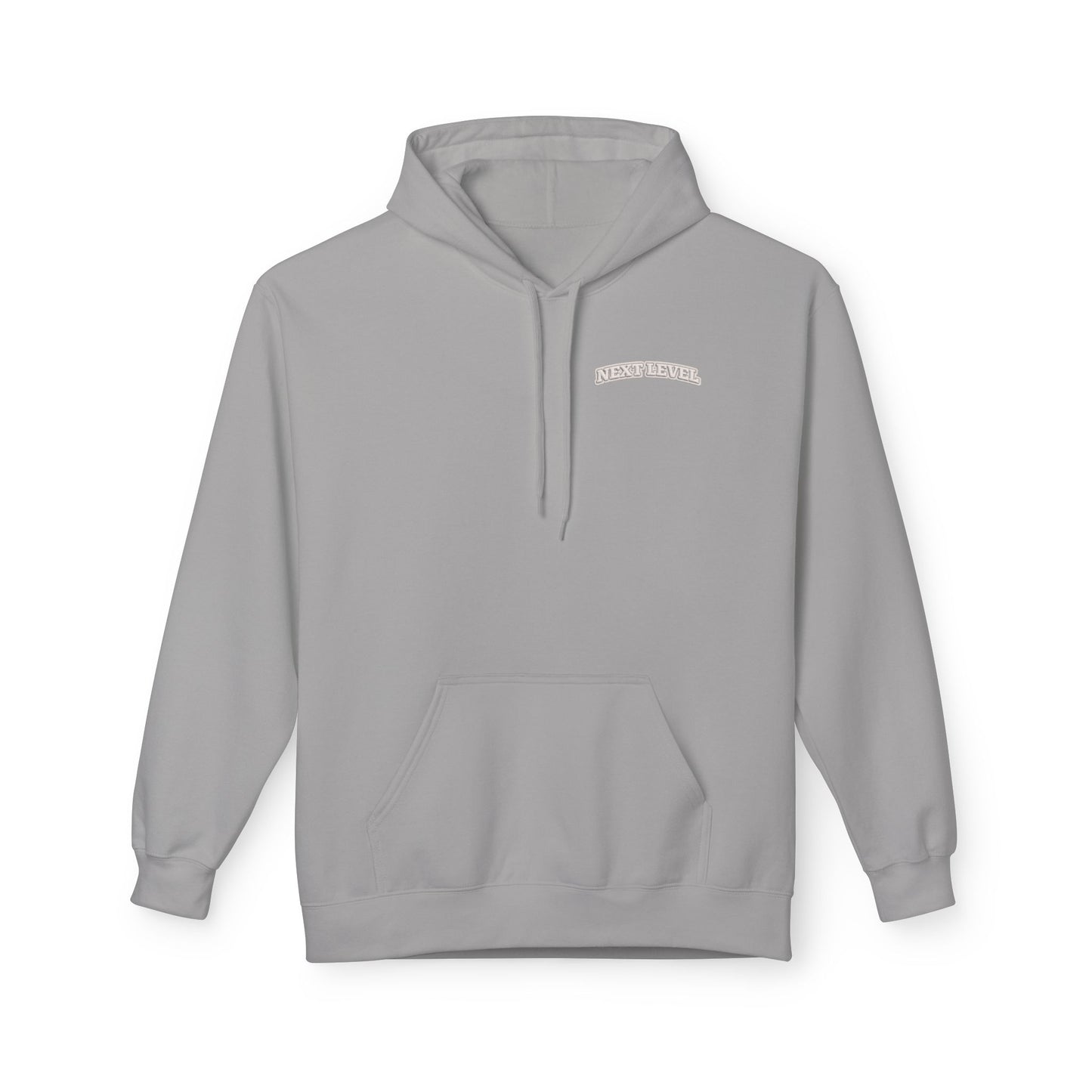 Majestic Vertical Text Hoodie — Minimal White Graphic Pullover Christian Hoodie Godly Hoodie Sports Hoodie Mighty Lifestyle Hoodie