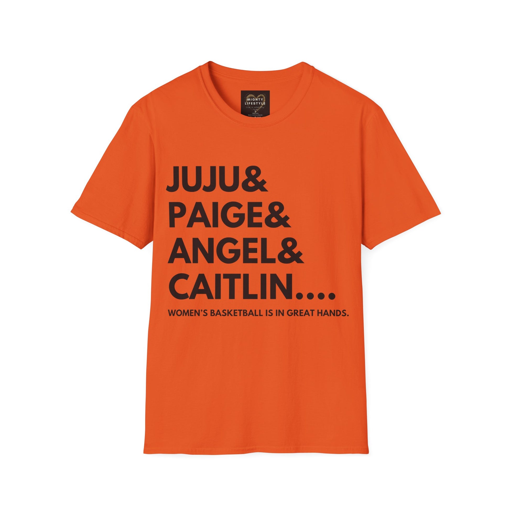 Juju, Paige, Angel and Caitlin | Women's Basketball Shirt | Basketball Tee | Sports Shirt | Gift for Baller | Baller Shirt | Mighty Lifestyle | Softstyle T-Shirt - Mighty Lifestyle