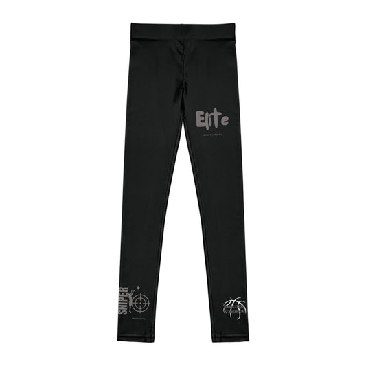 Gray Black BW Basketball Youth Elite Different Leggings - Stylish Activewear for Confidence and Individuality