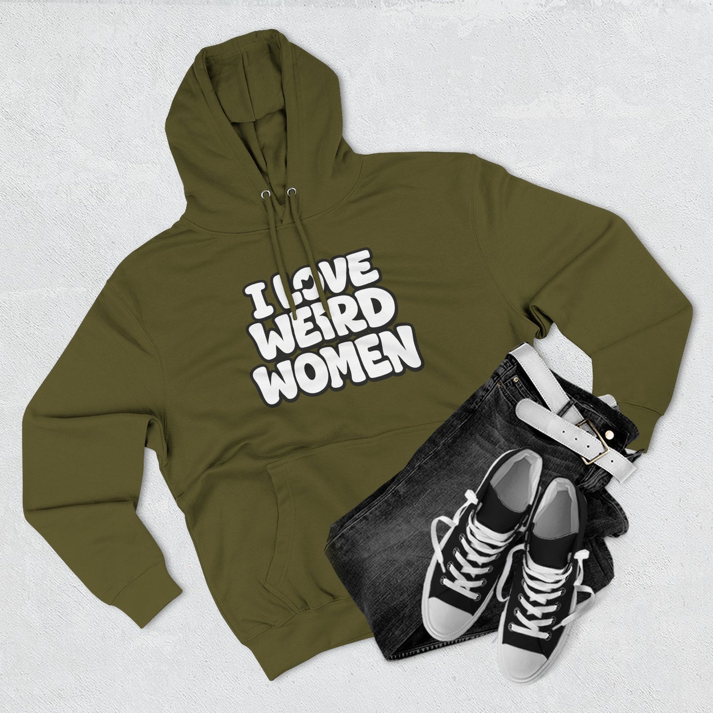 I Love Weird Women Hoodie – Funny Marriage Quote Pullover Cozy Fleece Graphic Hoodie Hoodie - "I Love Weird Women" / "I Married One" Graphic Pullover