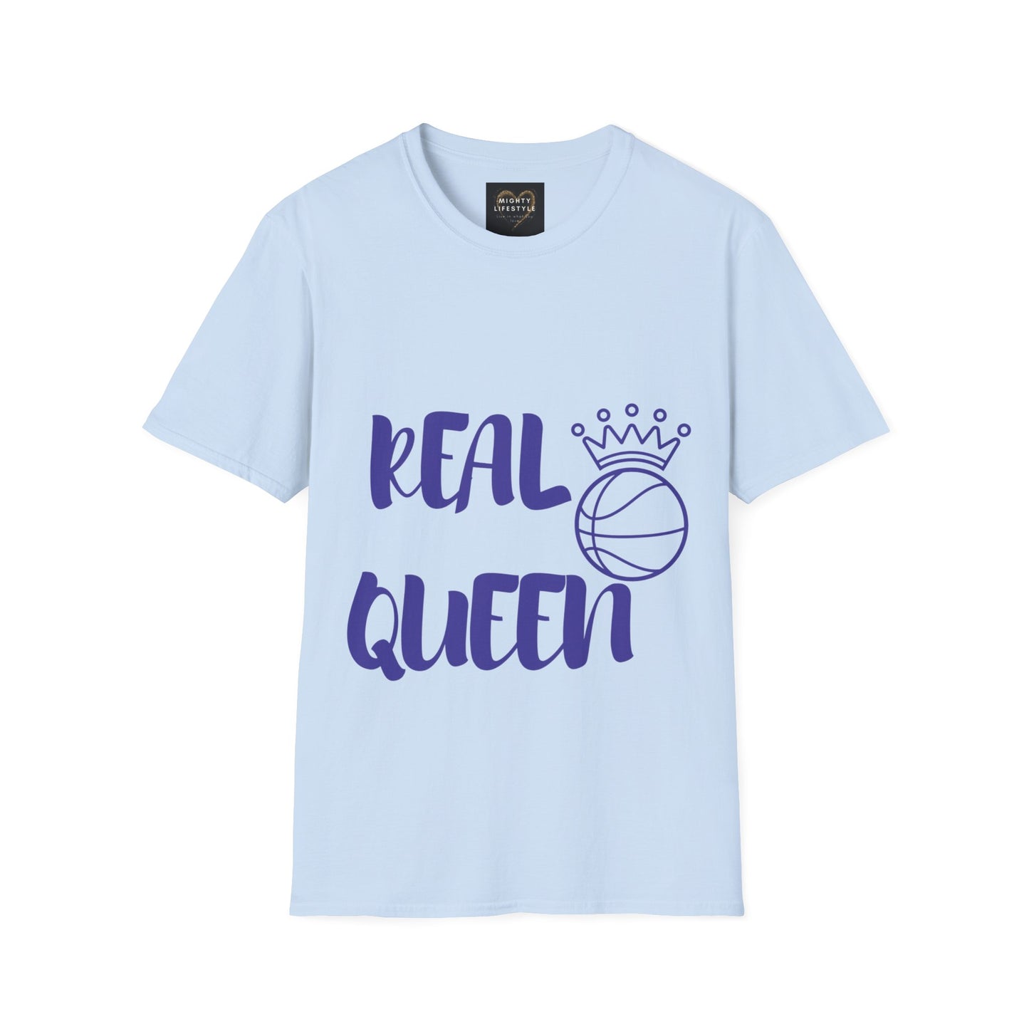 Real Queen Purple Font  | Basketball Shirt | Sports Shirt | Baller Shirt | Mighty Lifestyle |  Softstyle T-Shirt