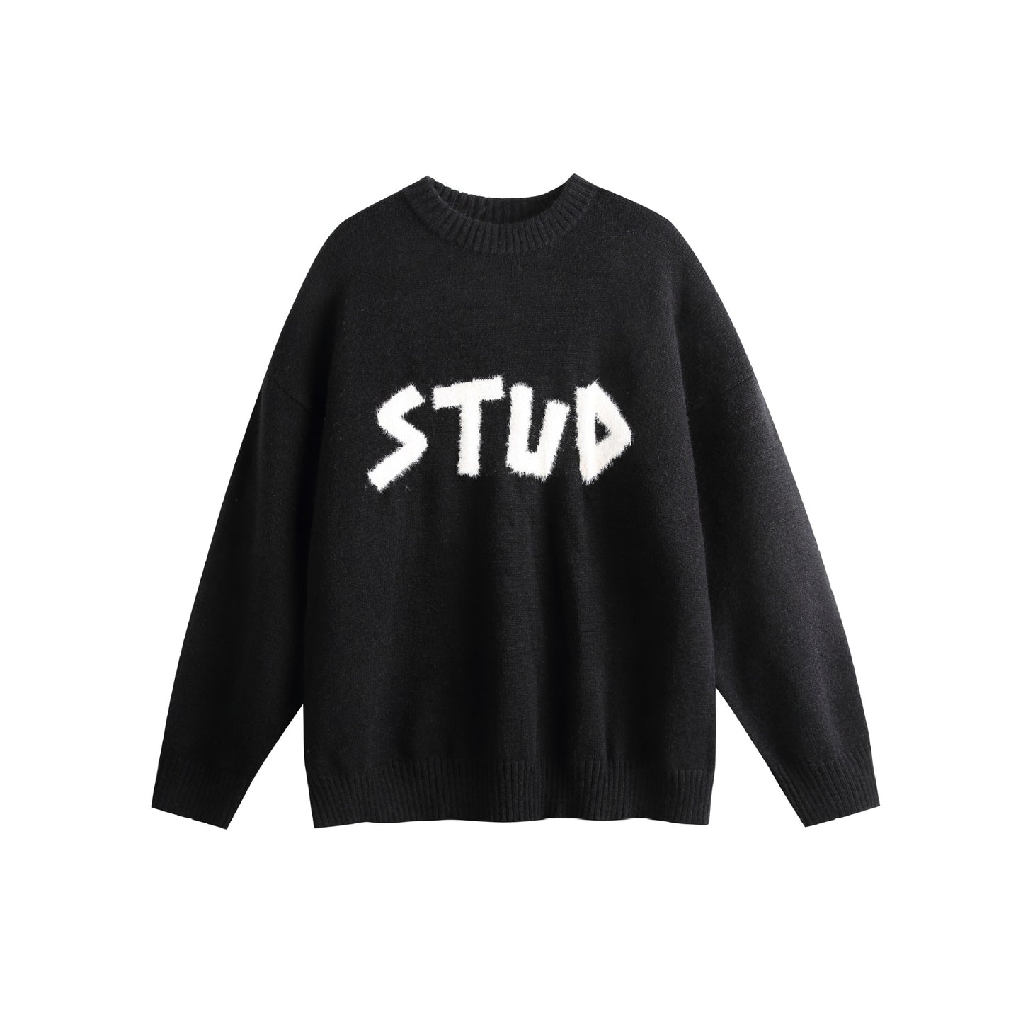 Stud Sweater TikTok Viral Sweater for Top Tier people. Made popular for the other use of STUD but this oversized sweater is for men or women | Loose Knit Sweater with Letter  Casual Oversized Fit Crewneck Long Sleeve