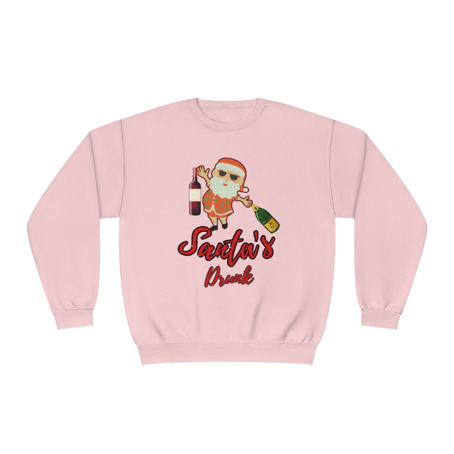 Santa Sweater, Santa's Drunk, Ugly Sweater, Ugly Holiday Sweater, Ugly Christmas Sweater,  Unisex NuBlend® Crewneck Sweatshirt