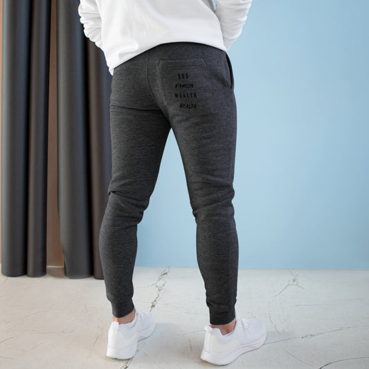 Mighty Lifestyle God Family Health Wealth | Unisex Fleece Joggers