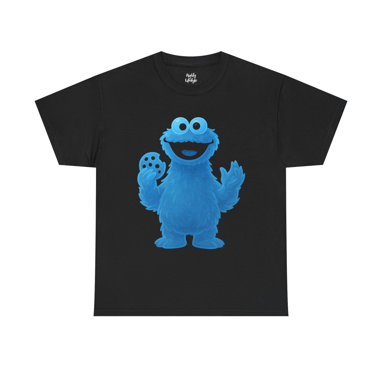Cookie Monster Unisex Heavy Cotton Tee, Fun Graphic Tee, Gift, Birthday Celebration Shirt, Cute Casual Wear, Cookie Lover's Shirt