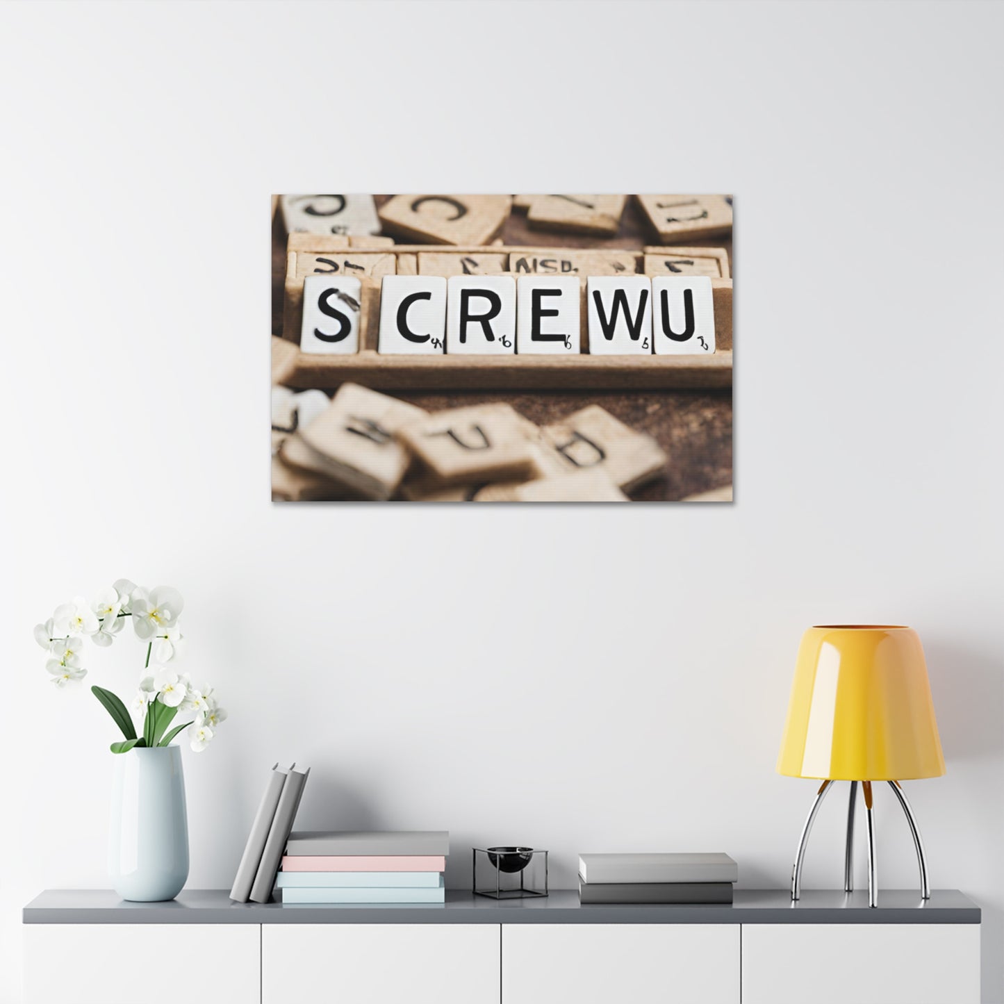 Screw U | Funny Canvas Art | Wall Art | Wall Decor | Office Art | Canvas Stretched, 1.5''