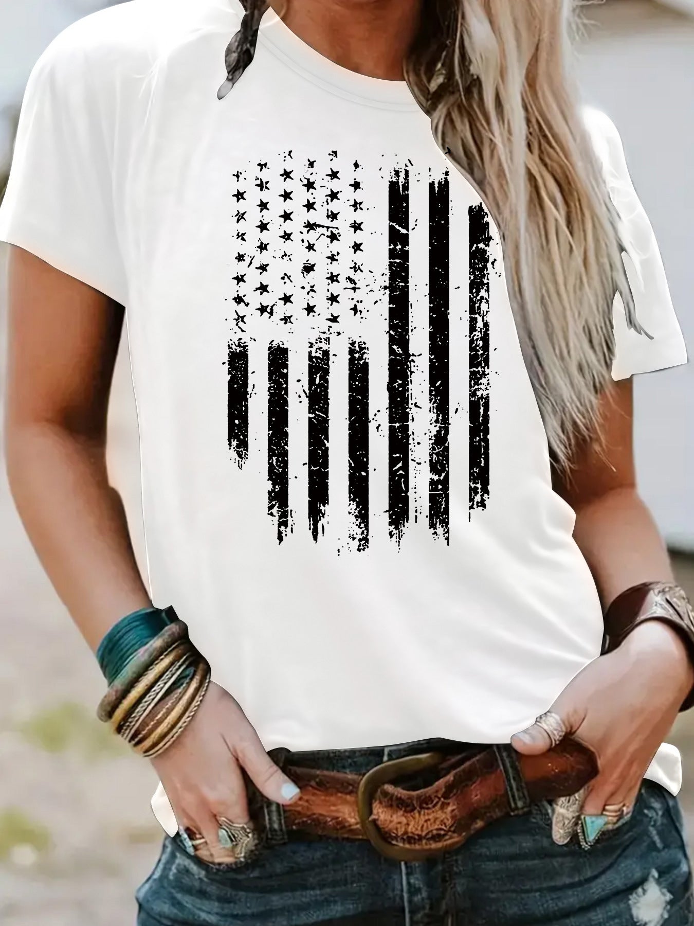 T-shirt  flag print Patriot Shirt