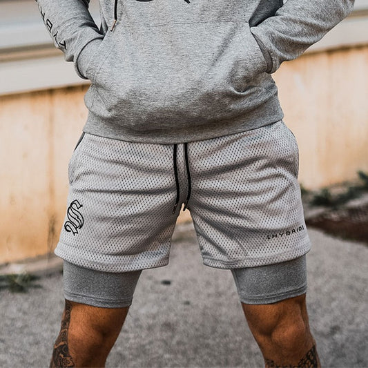 ML Double Layered Basketball Shorts | Trendy Sports Double Layer Shorts For Basketball Running Fitness