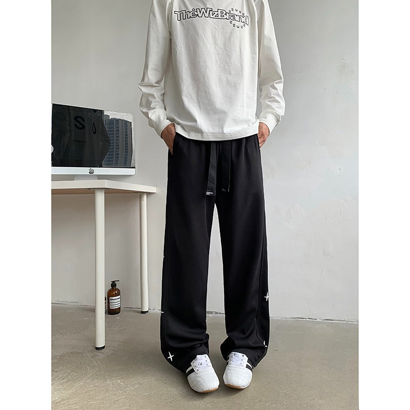 Unisex Star Printed Sweatpants – Casual Streetwear Joggers for Men and Women | Side star printed casual sweatpants for men and women