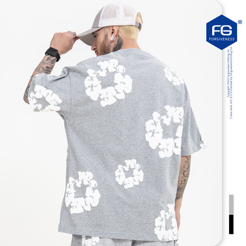 TikTok Viral Men’s Foaming Floral Print T-Shirt – High Street Oversized Hip Hop Short Sleeve Top 
TikTok Viral Trendy Men's Foaming Full Print Floral Flower Shirt High Street Hip Hop Short Sleeve T-Shirt