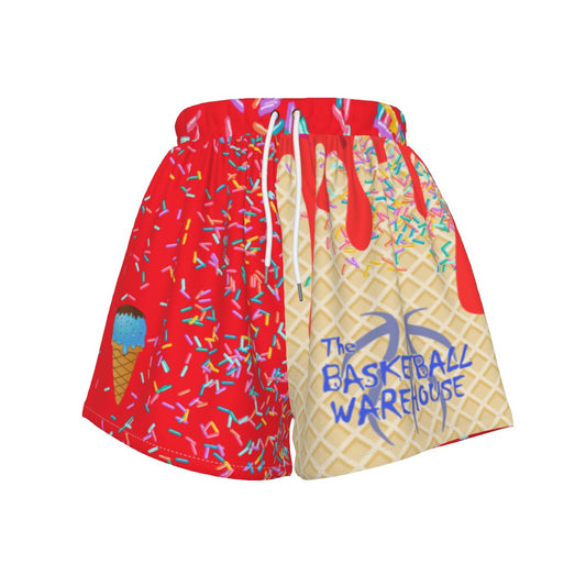 Custom Basketball Warehouse Cherry Red Ice Cream Drip Basetkball Shorts