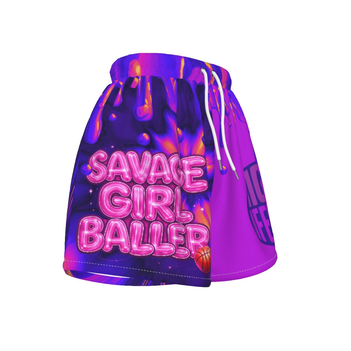 Drippy Fuchsia Mighty Lifestyle Savage Girl Baller Basketball Shorts for Women & Teens – Hoop Style Get Buckets Shorts | Lightweight Training & Game Day Fit Sports Shorts