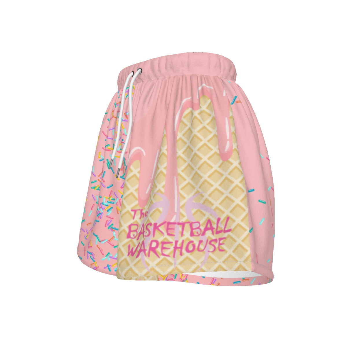 Custom Basketball Warehouse Cotton Candy Pink Ice Cream Drip Basketball Shorts