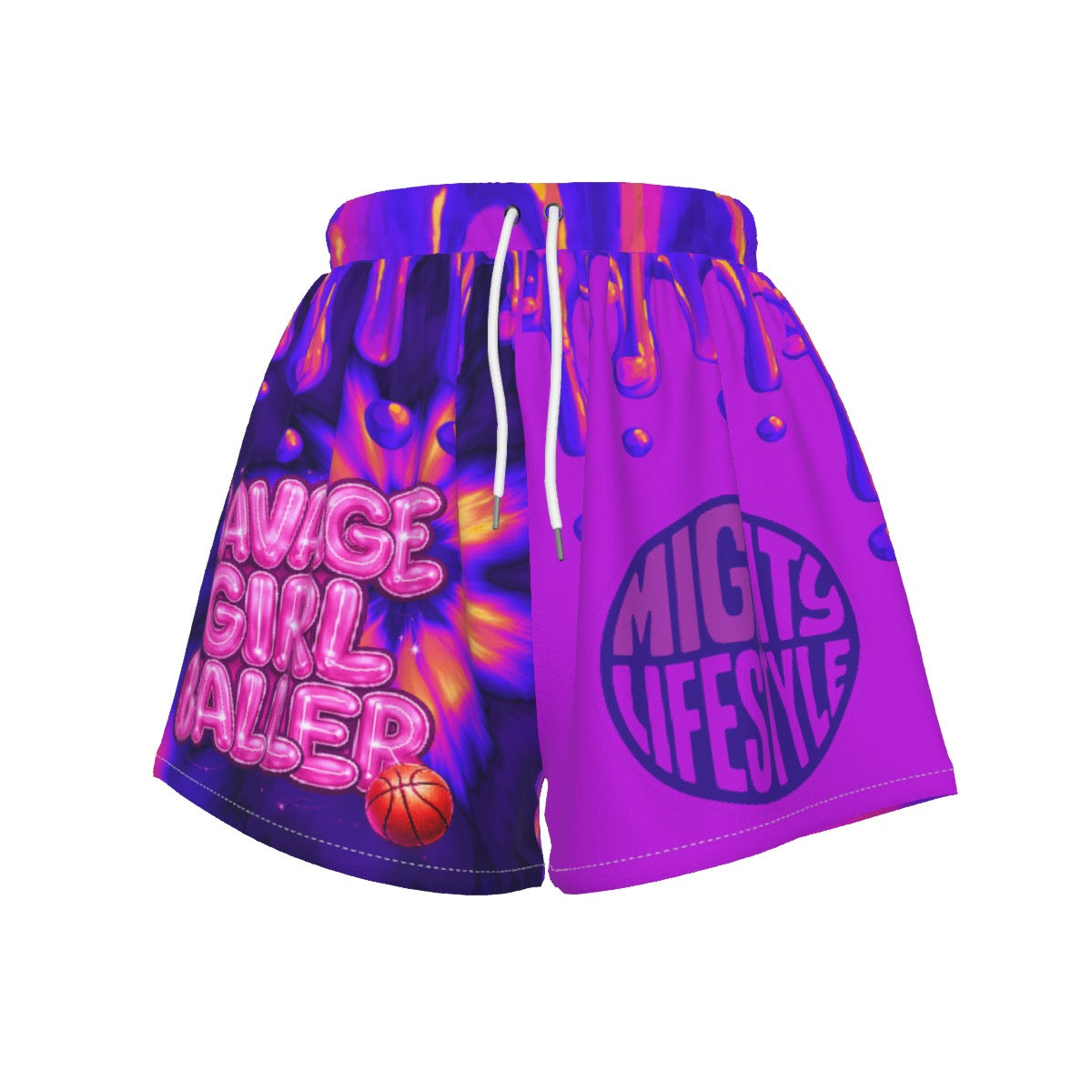 Drippy Fuchsia Mighty Lifestyle Savage Girl Baller Basketball Shorts for Women & Teens – Hoop Style Get Buckets Shorts | Lightweight Training & Game Day Fit Sports Shorts