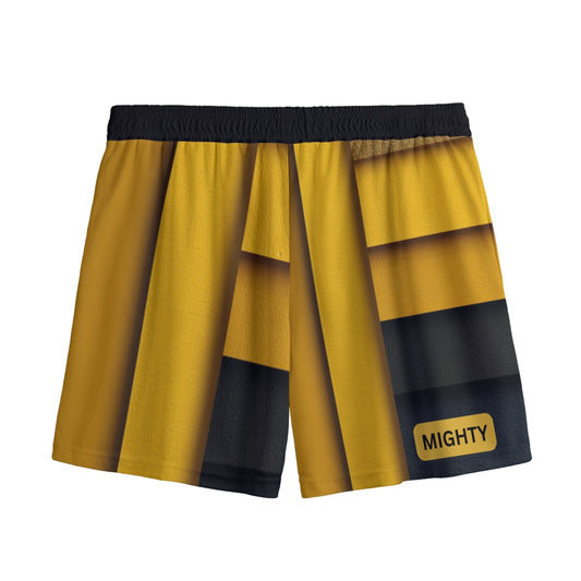 Gold Yellow and Black Basketball Shorts Mesh Shorts