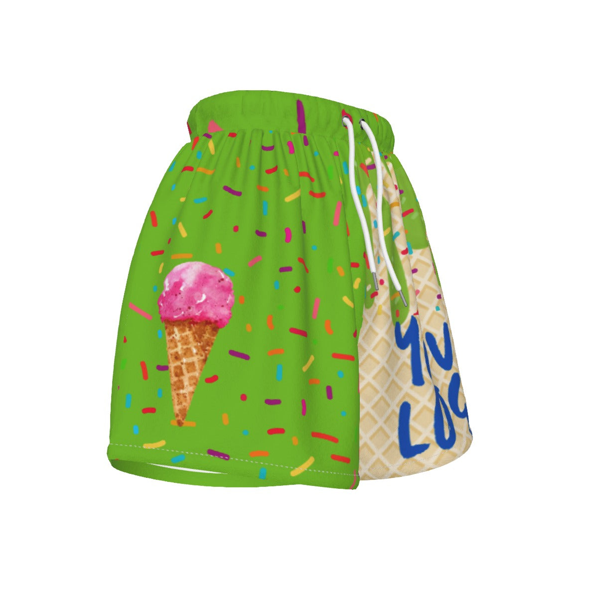 Custom Your Logo Key Lime Green Ice Cream Drip Sports Shorts