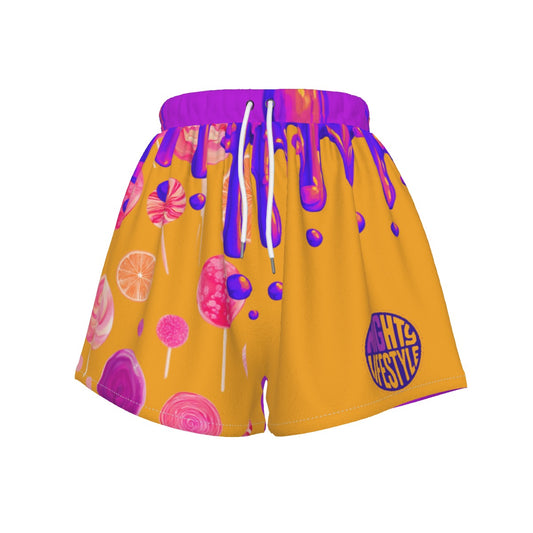 Lollipop Candy Drip Sports Shorts for Teens and Women | Women's Sports Shorts