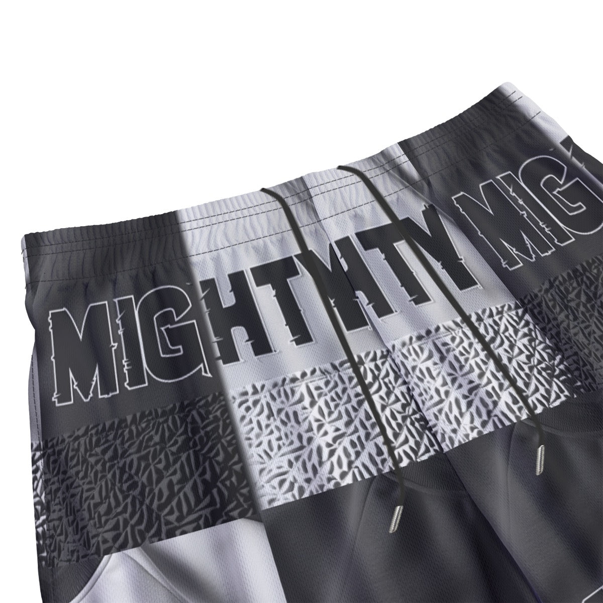 Black & White Mighty Basketball Shorts for Adults and Youth – Lightweight Athletic Gym Shorts with Pockets for Training, Hoops & Streetwear