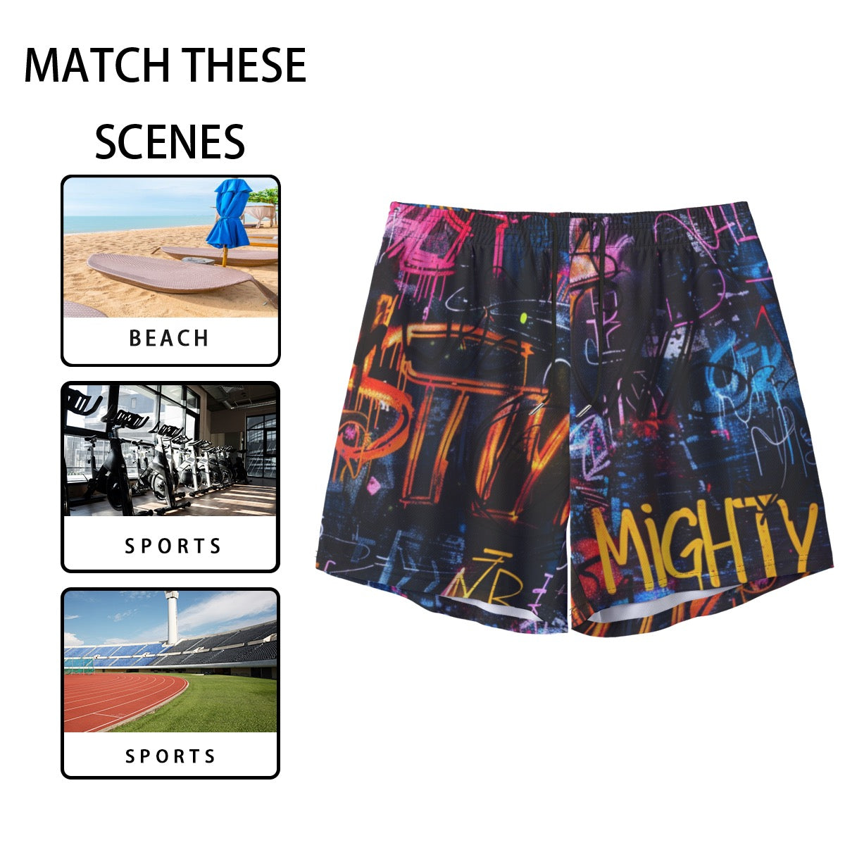 Abstract Mighty Print Basketball Shorts Gym Shorts  Pocket Shorts