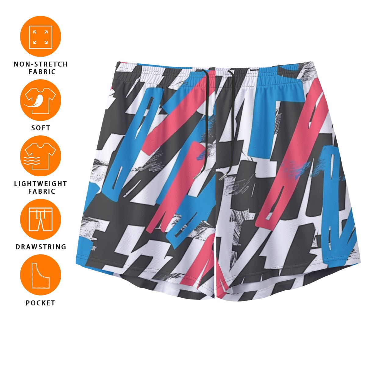 Abstract Mighty Lifestyle Basketball Gym Shorts Pocket Shorts