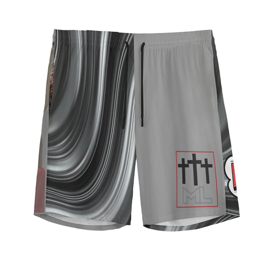 Locked In Black Print Men's Sports Short | Basketball Shorts