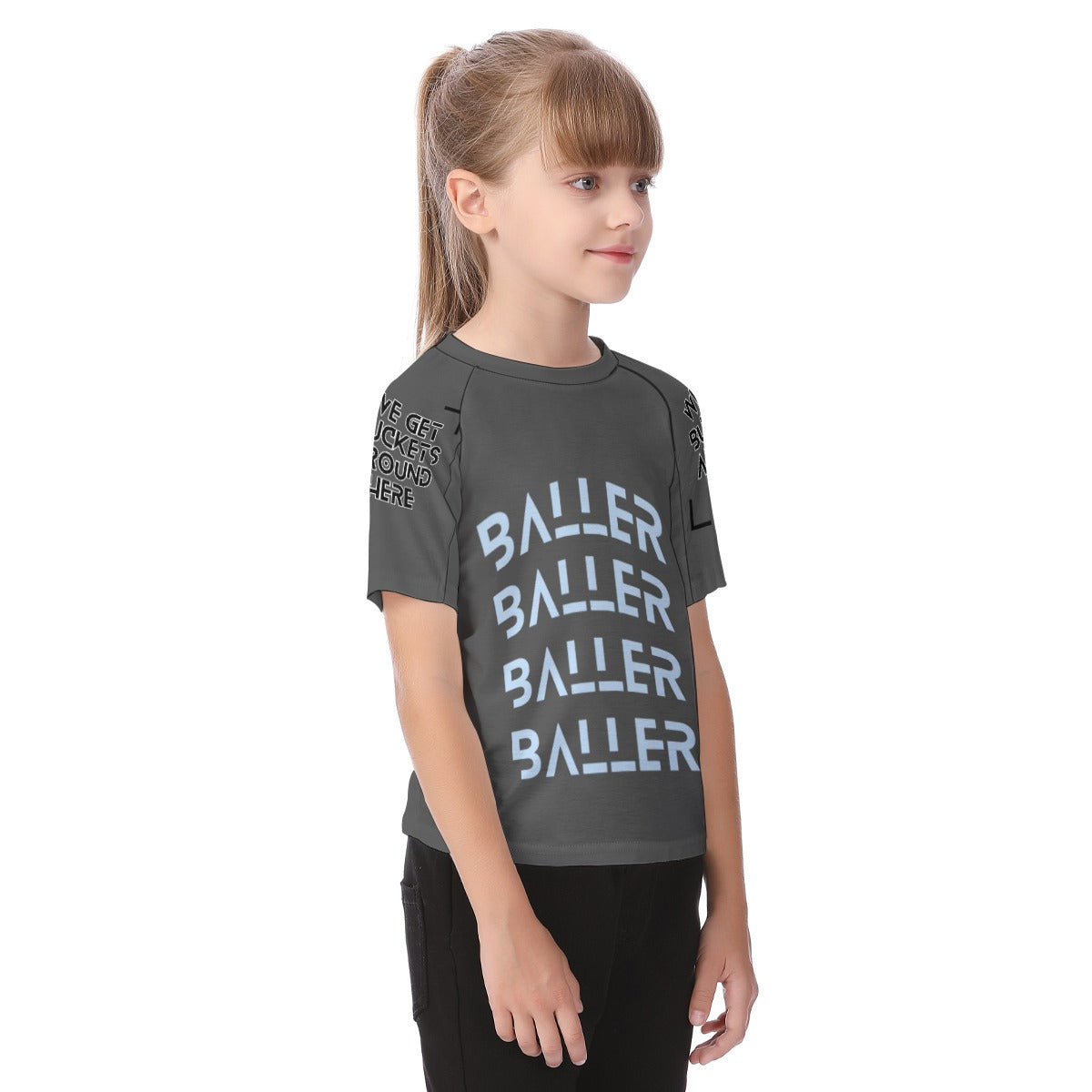 Stay In Your Bag Youth Basketball Shirt Kid's Raglan Sleeve T-shirt Mighty Lifestyle Basketball