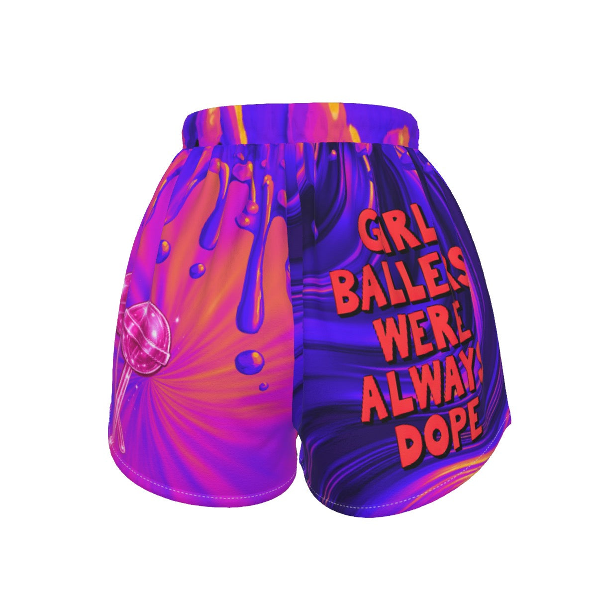 Drippy Black Mighty Lifestyle Savage Girl Baller Basketball Shorts – Women & Teen Athletic Hoop Shorts | Street Basketball & Gym Fit