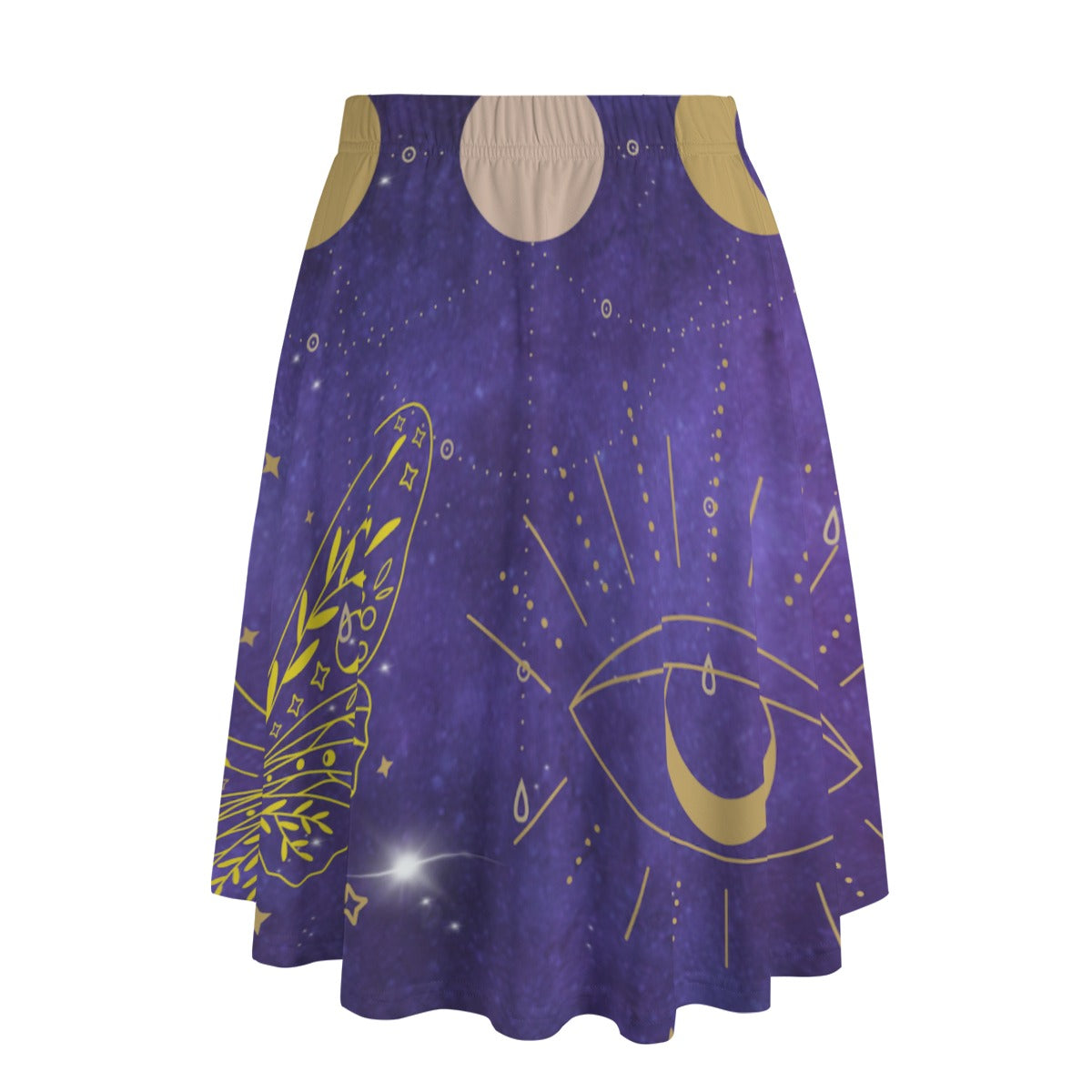 Astrological Stars Moon Women's Long Maxi Skirt With Pockets