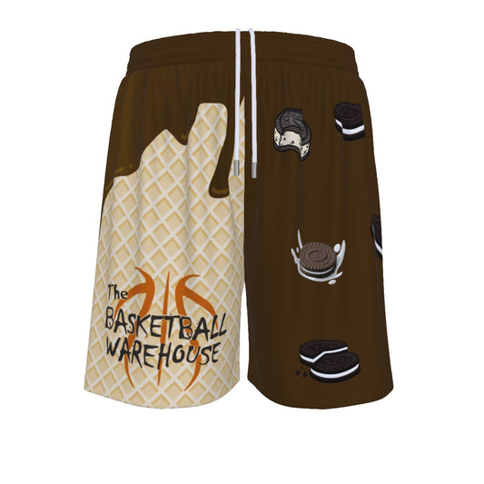 Custom Basketball Warehouse Oreo Cookie Ice Cream Drip Men's Mesh Basketball Shorts