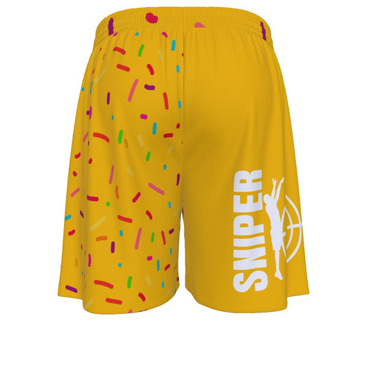 Custom Basketball Warehouse Honey Gold ice Cream Drip  Men's Basketball Shorts