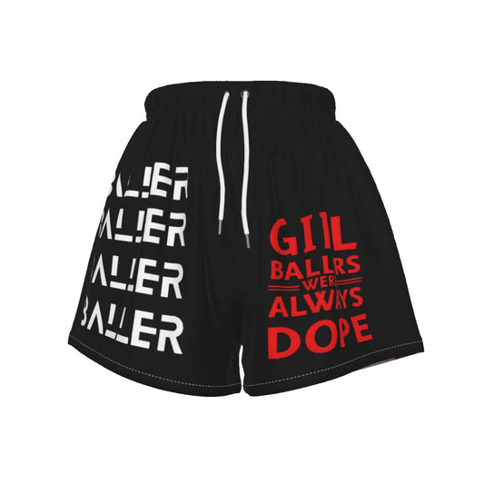 Ballers Girl Ballers Were ALWAYS Dope Teddy Bear Basketball Shorts for Women and Teens Sports Shorts