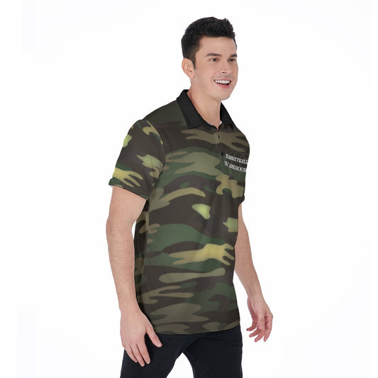 BW Army Fatigue Print Men’s Polo Shirt – Breathable Golf & Casual Sportswear