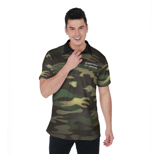 BW Army Fatigue Print Men’s Polo Shirt – Breathable Golf & Casual Sportswear