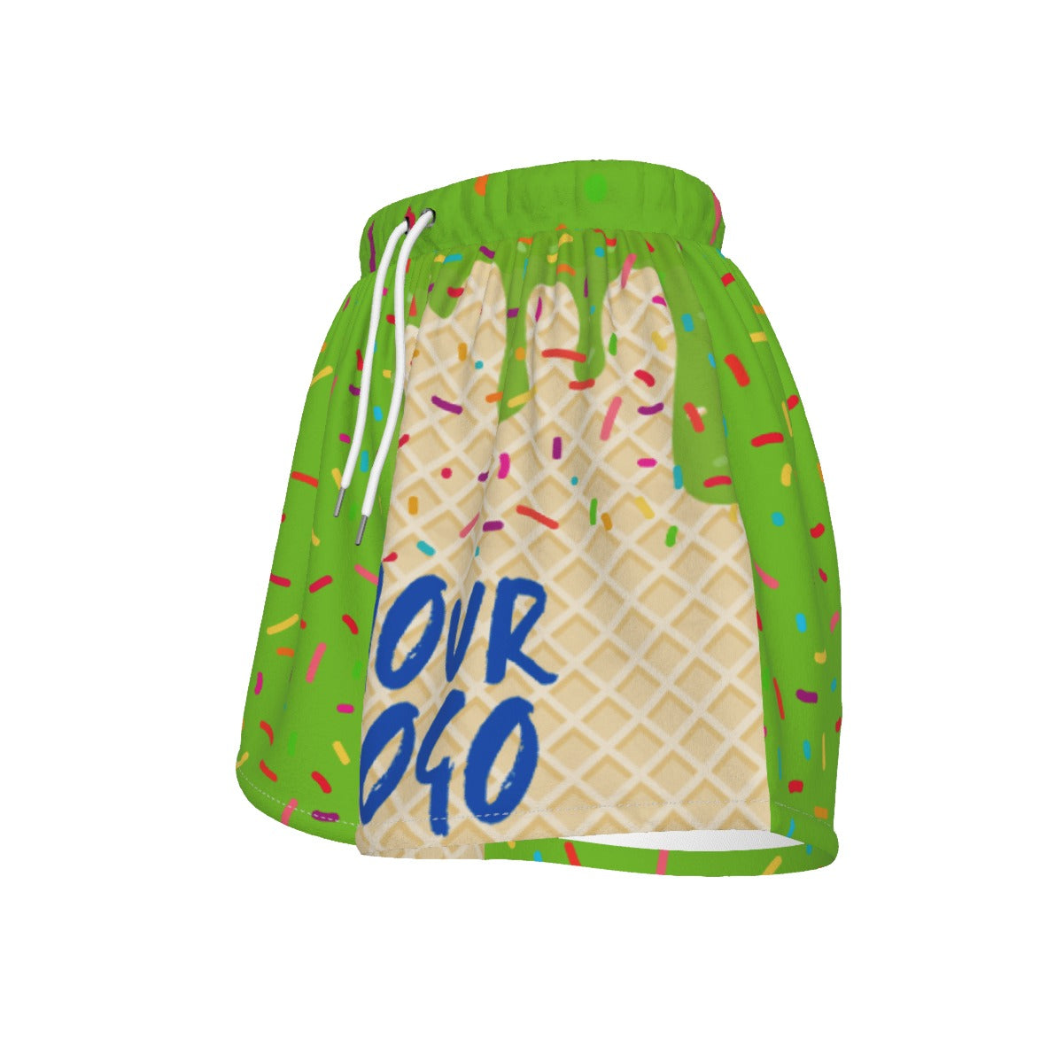 Custom Your Logo Key Lime Green Ice Cream Drip Sports Shorts