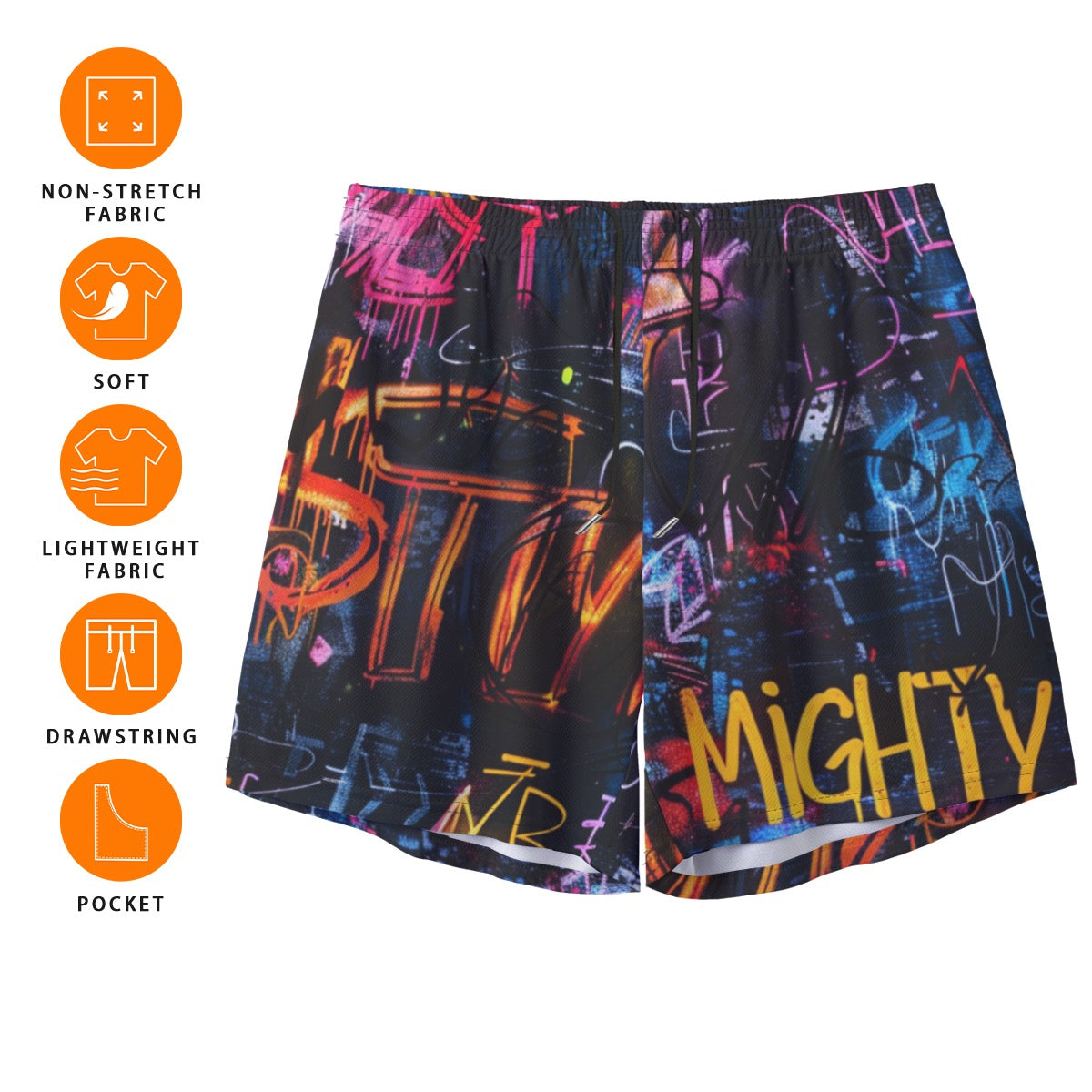 Abstract Mighty Print Basketball Shorts Gym Shorts  Pocket Shorts