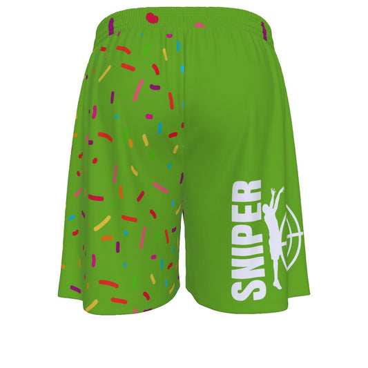 Custom Basketball Warehouse Key Lime Ice Cream Drip Men's Mesh Basketball Shorts