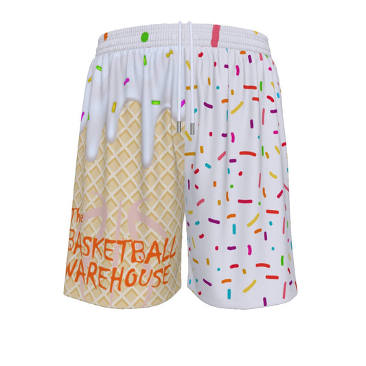 Custom Basketball Warehouse Vanilla Frost Ice Cream Drip  Mesh Basketball Shorts